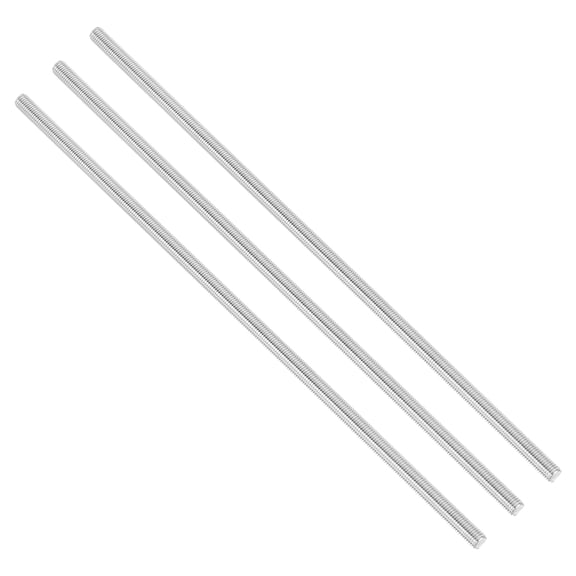 Uxcell 1/4"-28 UNC 304 Stainless Steel Fully Threaded Rod, 3Pcs 9.8" Length Long Threaded Screw Right Hand Threads All Threaded Rod Studs for Anchoring Bolt, Clamps, Hangers and U-Bolts
