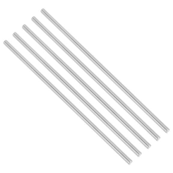 Uxcell 1/4"-28 UNC 304 Stainless Steel Fully Threaded Rod, 5Pcs 7.9" Length Long Threaded Screw Right Hand Threads All Threaded Rod Studs for Anchoring Bolt, Clamps, Hangers and U-Bolts