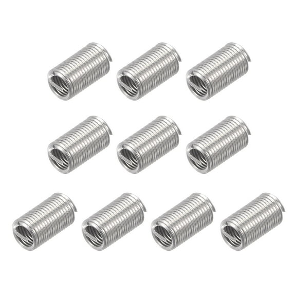 Uxcell 1/4-28 UNF 3.0D 304 Stainless Steel Wire Thread Inserts Screw Repair Sleeve 10 Pack