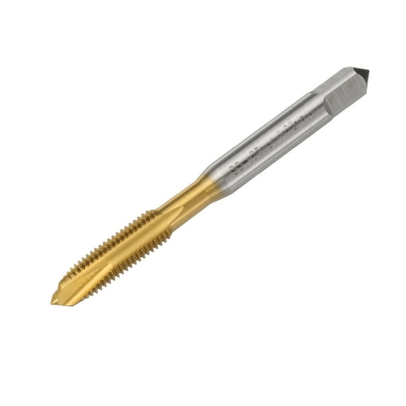 Uxcell 1/4-28 UNF B2 Spiral Point Thread Tap Titanium Coated Tapping Threading Tool
