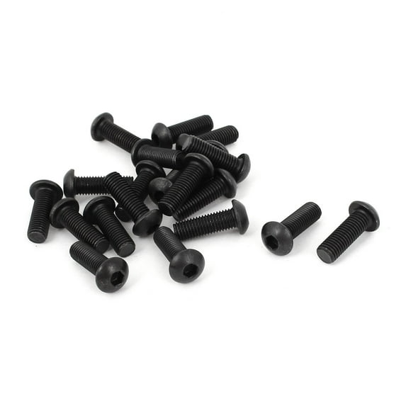 Uxcell 1/4"-28 x 3/4" UNF Alloy Steel Hex Socket Button Head Machine Screw Black 20Pcs