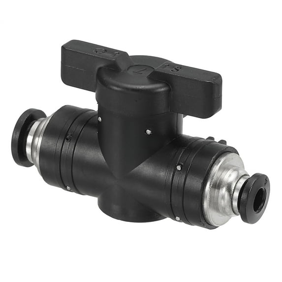 Uxcell 1/4"-3/16" Pneumatic Ball Valve, Push to Connect Fittings Quick Connect Tube Fittings Air Flow Control, 1 Pcs