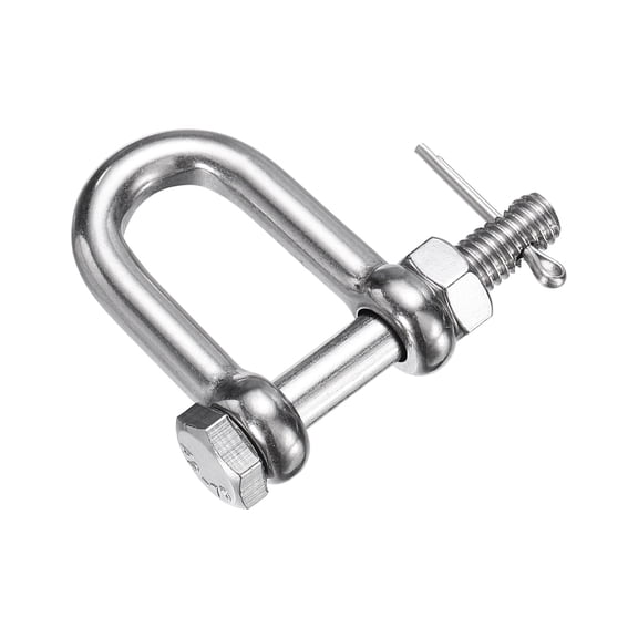 Uxcell 1/4" 304 Stainless Steel Marine Grade D Shape Ring Shackles