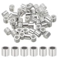 thumbnail image 1 of Uxcell 1/4"(6mm) Aluminum Crimping Loop Sleeve, Wire Rope Stop Sleeve Round Crimp Ferrules for Wire Rope and Cable Ferrule, Silver 50Pcs, 1 of 7