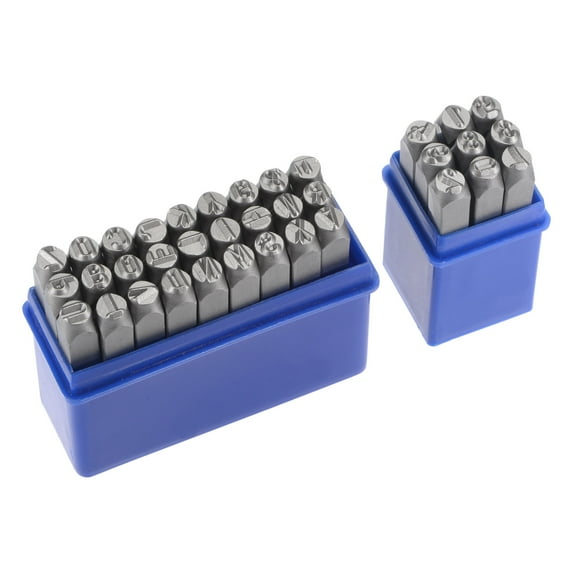 Uxcell 1/4" (6mm) Number and Letter Stamp Set, A-Z & 0-9 Alloy Steel Punch Press Tool for Metal Plastic Wood Leather