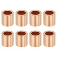 thumbnail image 1 of Uxcell 1/4"(6mm) Wire Rope Stop Sleeve, Copper Crimping Loops Sleeve Round Crimp Ferrules for Wire Rope and Cable Ferrule, Gold 8Pcs, 1 of 7