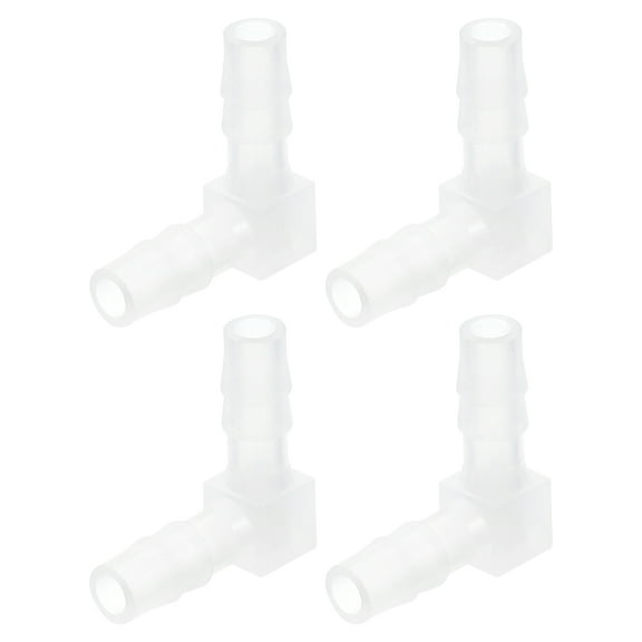Uxcell 1/4" 90 Degree Elbow Hose Barb, 4Pack Aquarium Air Valve Connector Tubing for Fish Tank Pond Air Line