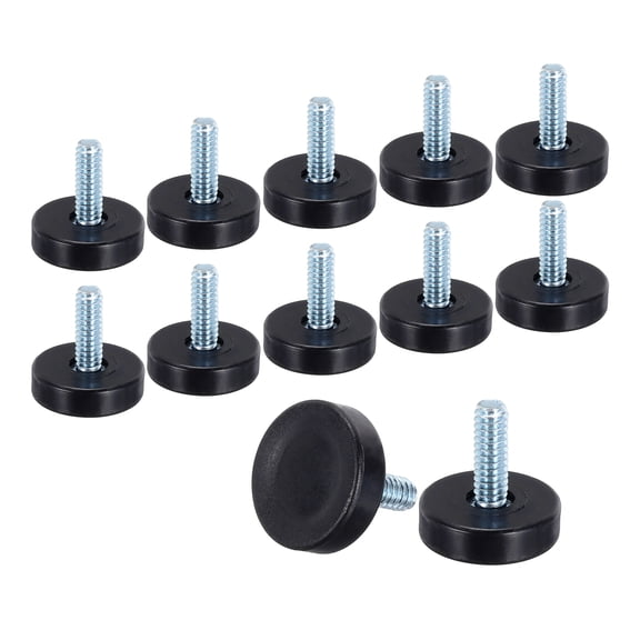 Uxcell 1/4" Adjustable Leg Levelers for Desk Chairs Cabinet Stool Legs 12 Pack