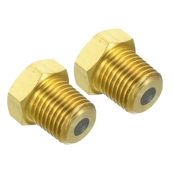 Uxcell 1/4" BSPT Brass Fuse Plug Brass Fusible Melt Plug 265 Celsius Degree, Brass Tone 2 Pack