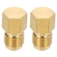 thumbnail image 1 of Uxcell 1/4" Brass Flared Plug, 2 Pack 45 Degree SAE Seal Tube Fitting, Brass Tone, 1 of 5