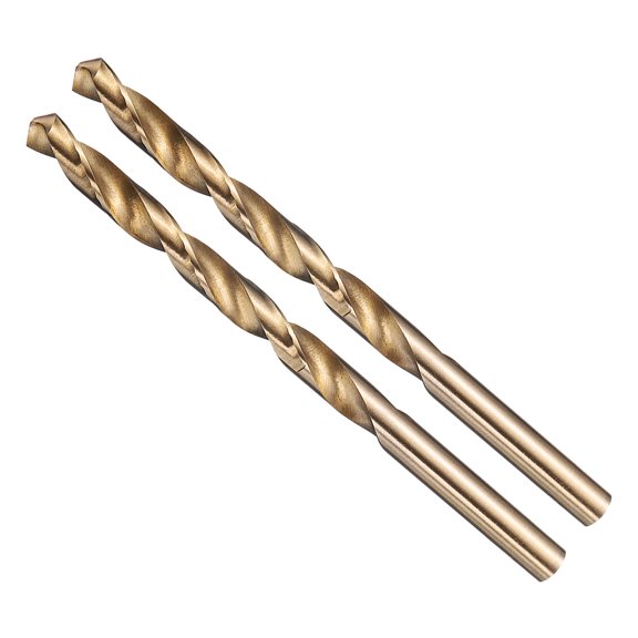 Uxcell 1/4"" Drill Bit Straight Shank 4241 HSS Gold Finish, 2pcs