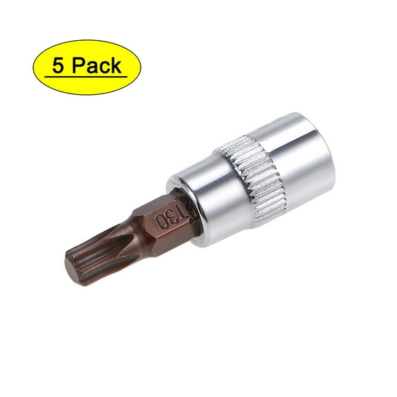 Uxcell 1/4" Drive x T30 Torx Bit Socket, S2 Steel Bits, CR-V Sockets 38mm Length (For Hand Use Only) 5 Pack