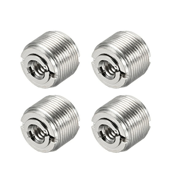 Uxcell 1/4 Female To 5/8" Male Threaded Screw Adapter For Microphone Tripod Stand Silver Tone 4 pcs