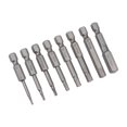 thumbnail image 1 of Uxcell 1/4" Hex Shank 2" Length 1.5-8mm Magnetic Hex Screwdriver Bit Set S2 Steel, 1 of 5