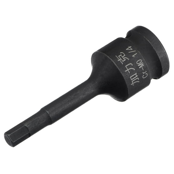 Uxcell 1/4" Impact Hex Bit Socket, 1/2" Square Drive 78mm Length CR-MO SAE Sizes