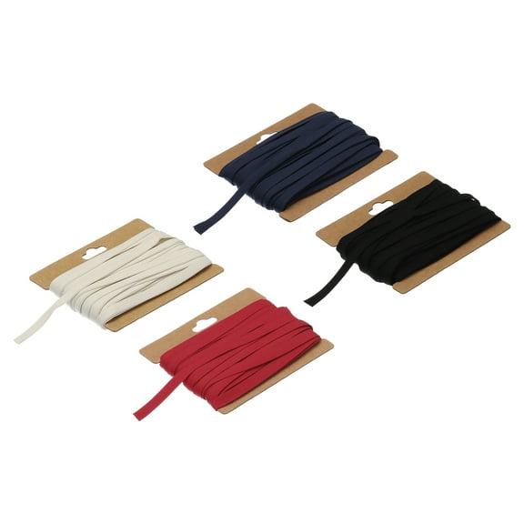 Uxcell 1/4 Inch Double Fold Bias Tape for Sewing Quilting Crafts (Black,Warm White,Navy Blue,Deep Red 12 Yards)
