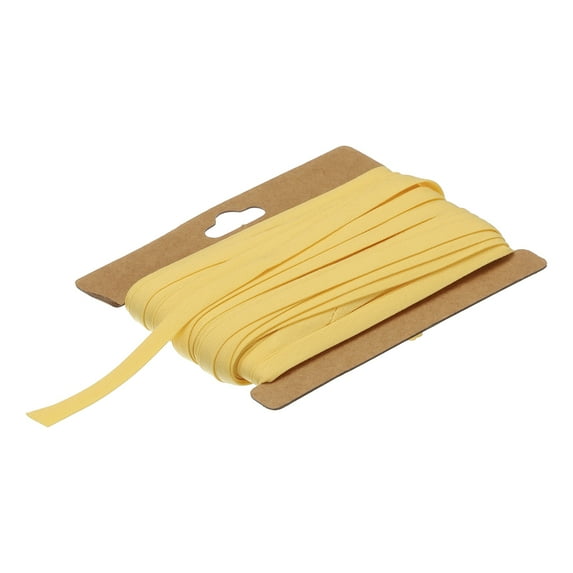 Uxcell 1/4'' Width Double Fold Bias Tape for Sewing Seaming Quilting Hemming Crafts Lemon Yellow 12 Yards Length