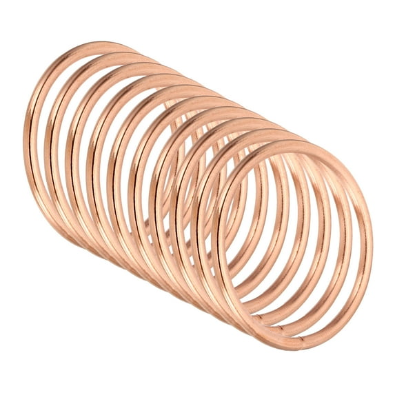 Uxcell 10pcs Dream Catcher Rings, Metal Macrame Wreath Floral Hoop Rose Gold 1.4 in