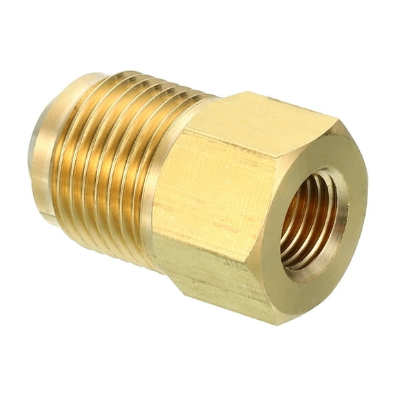 Uxcell Flare Connector SAE 45 Degree Flare Brass Adapter Flare Pipe Fitting 1/4 inch Female Flare x 1/2 inch Male Flare 1 pcs