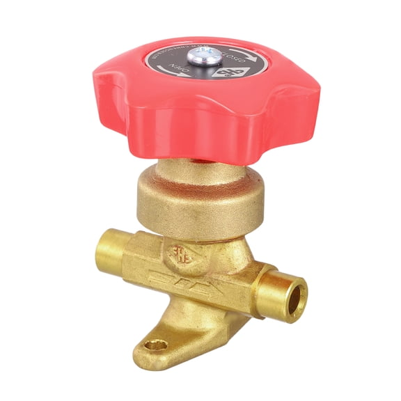 Uxcell 1/4 Inch Gas Valve Forged Brass One-way Hand Valve Manual Stop Valve Fitting for Gas Connector Air Conditioning HVAC Refrigeration