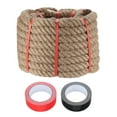 thumbnail image 1 of Uxcell 1.4 Inch x 75ft Heavy Natural Jute Rope Thick Twine Rope with 2 Roll Tapes for Crafts Railing Docks Tug of War Swing Nautical Landscaping, 1 of 6