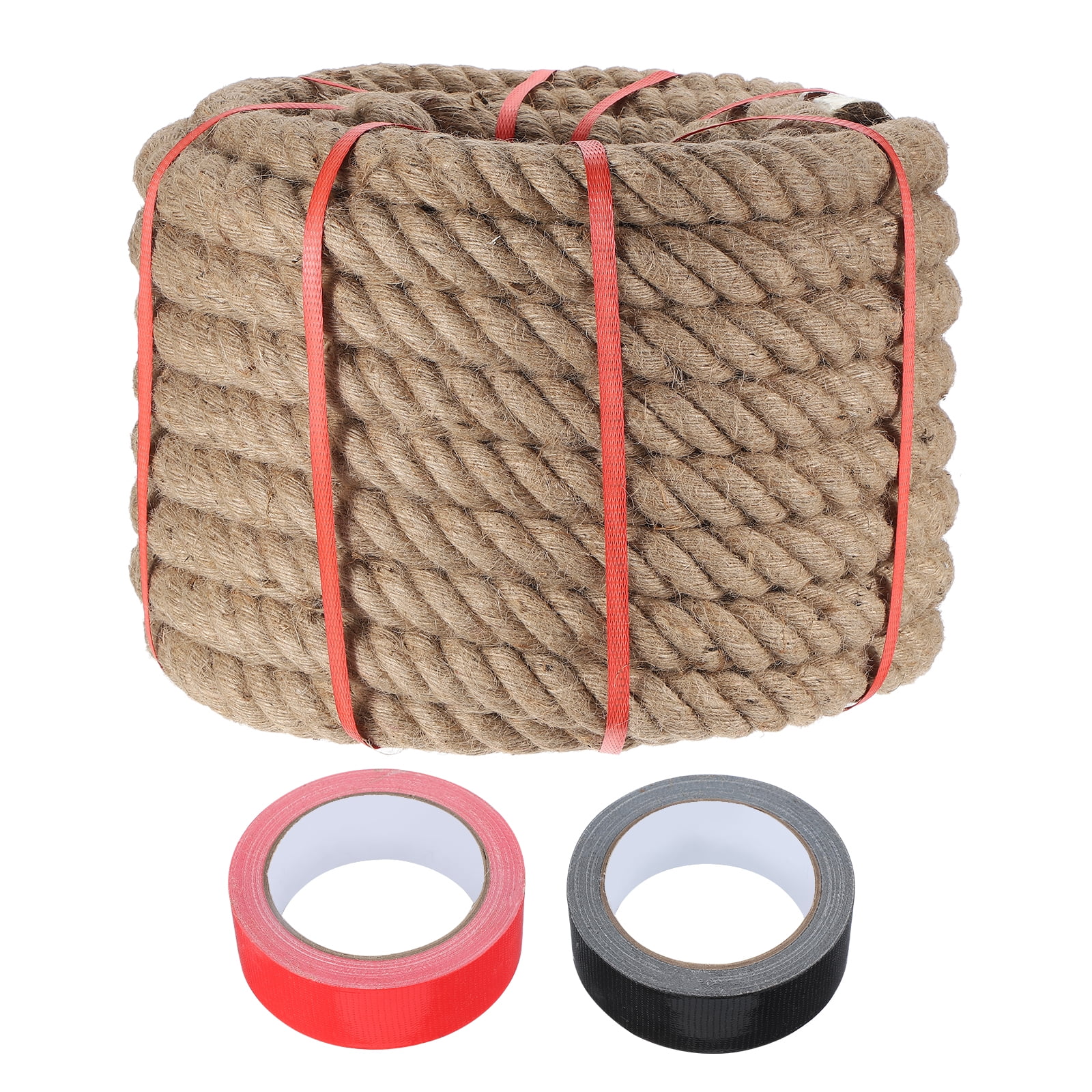 Uxcell 1.4 Inch x 85ft Heavy Natural Jute Rope Thick Twine Rope with 2 ...