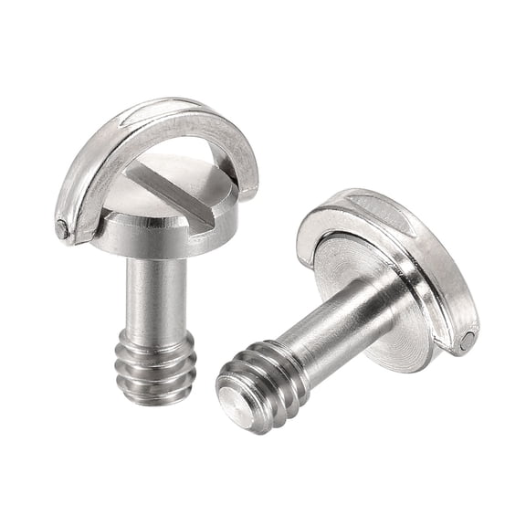 Uxcell 1/4" Male Mounting Screw Adapters Slotted 0.55" Length for Camera Tripod, 2Pcs