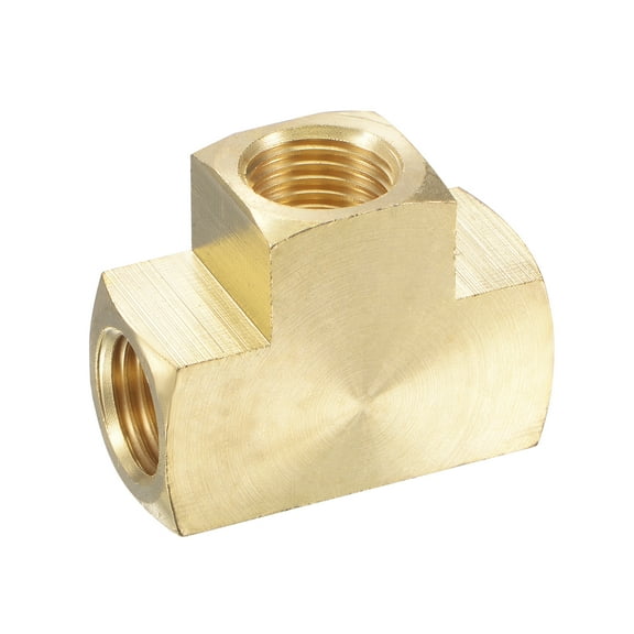 Uxcell 1/4 NPT Female Thread Brass Hose Fitting Tee 3 Way Pipe Connector