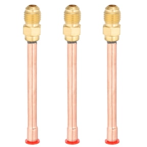 Uxcell 1/4" SAE 45 Degree Brass Pipe Fitting, 3 Pcs Flare Connector Male Thread Adapter and Copper Tube for Air Conditioner HVAC Refrigeration System