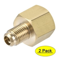Uxcell 1/4 SAE Flare Male 3/8 SAE Female Thread Tubing Brass Pipe Fitting 2 Pack