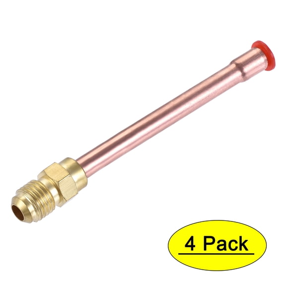 Uxcell 1/4 SAE Flare Male Thread Tubing Adapter Brass Pipe Fitting 4 Pack