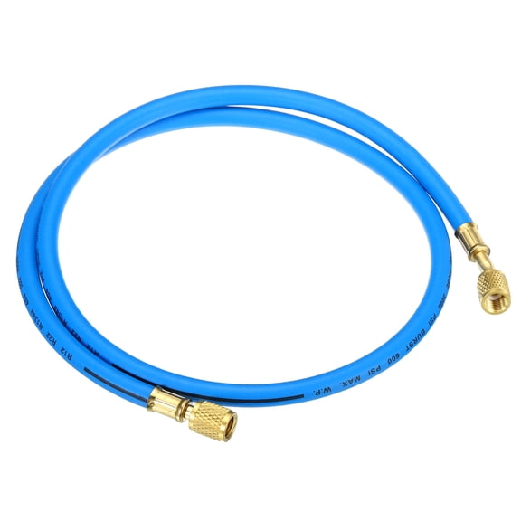 Uxcell 1/4 SAE Refrigerant Charging Hose 3.9ft 600PSI HVAC Hose for Air Conditioner Manifold Gauge Blue