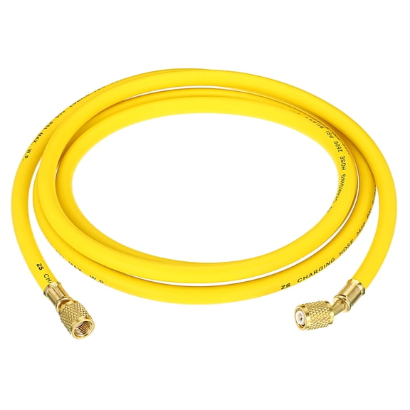 Uxcell 1/4 SAE Refrigerant Charging Hose 8ft 500 PSI 2500 PSI Manifold Gauge Hose for Air Conditioner HVAC Yellow