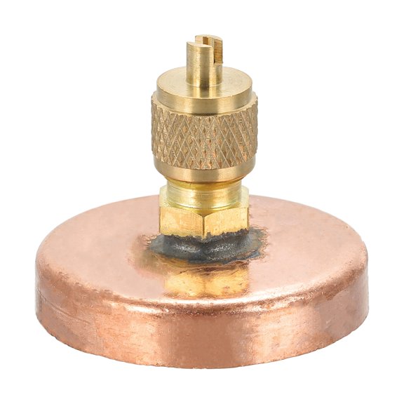 Uxcell 1/4" SAE Service Access Valve with 1 1/2" ID Copper Pipe End Cap and Valve Core Remover