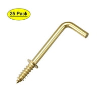 Uxcell 1.4" Screw Eye Hooks Self Tapping Screws Screw-in Hanger Hooks Golden 25 Pack