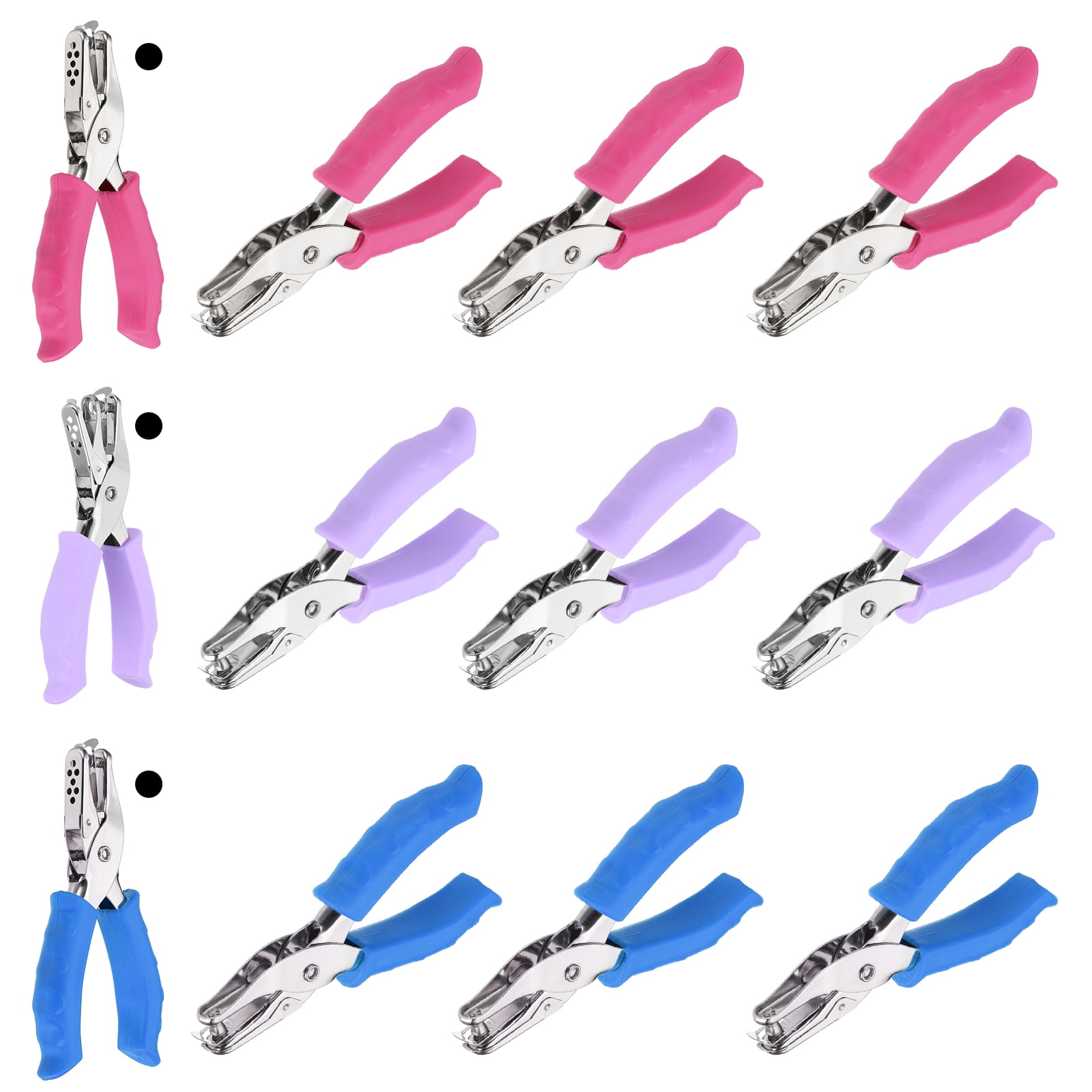 Uxcell 1/4" Single Hole Punch, 12Pcs Handheld Puncher for DIY Craft Scrapbook Ticket