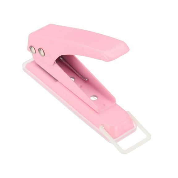 Uxcell 1/4" Single Hole Punch, Handheld Heavy Duty Hole Puncher 20 Sheet Punch Capacity Press Metal Paper Puncher for Tag DIY Craft Scrapbook Ticket, Pink