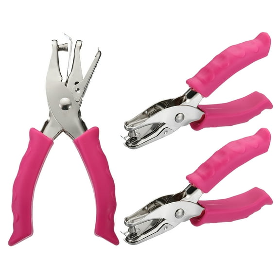 Uxcell 1/4" Single Hole Punch Handheld Hole Puncher with Soft Grip Metal Paper Puncher, Red 3 Pack