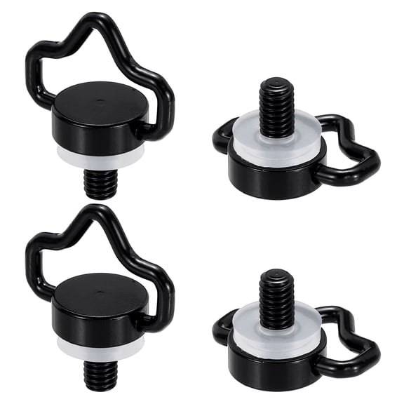 Uxcell 1/4" Stainless Steel D Ring Screw, 4Pcs Ring Camera Screws Fixing Screw for Tripod DSLR Cameras Shoulder Straps Wrist Strap Sling, Black