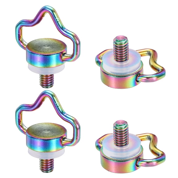 Uxcell 1/4" Stainless Steel D Ring Screw, 4Pcs Ring Camera Screws Fixing Screw for Tripod DSLR Cameras Shoulder Straps Wrist Strap Sling, Gold