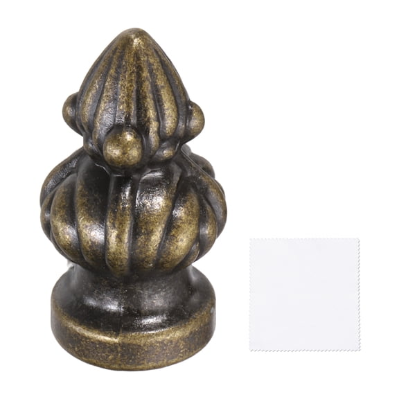 Uxcell 1.4" Tall Lamp Finials, Lamp Cap Knob Decoration Screw Cap Nuts with Cleaning Cloth for Table Floor Lighting Fixtures Shade Holder Retro Decorative, Bronze