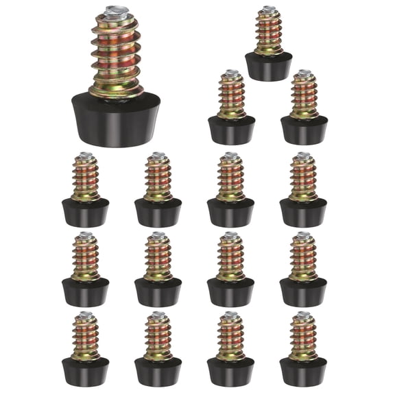Uxcell 1/4" Thread Furniture Feet Levelers, 16Set 19.5mm l Adjustable Furniture Feet with Nuts Screw in Threaded Leveling Leg Screw on Chair Foot Glides Leveling for Table Chair Black