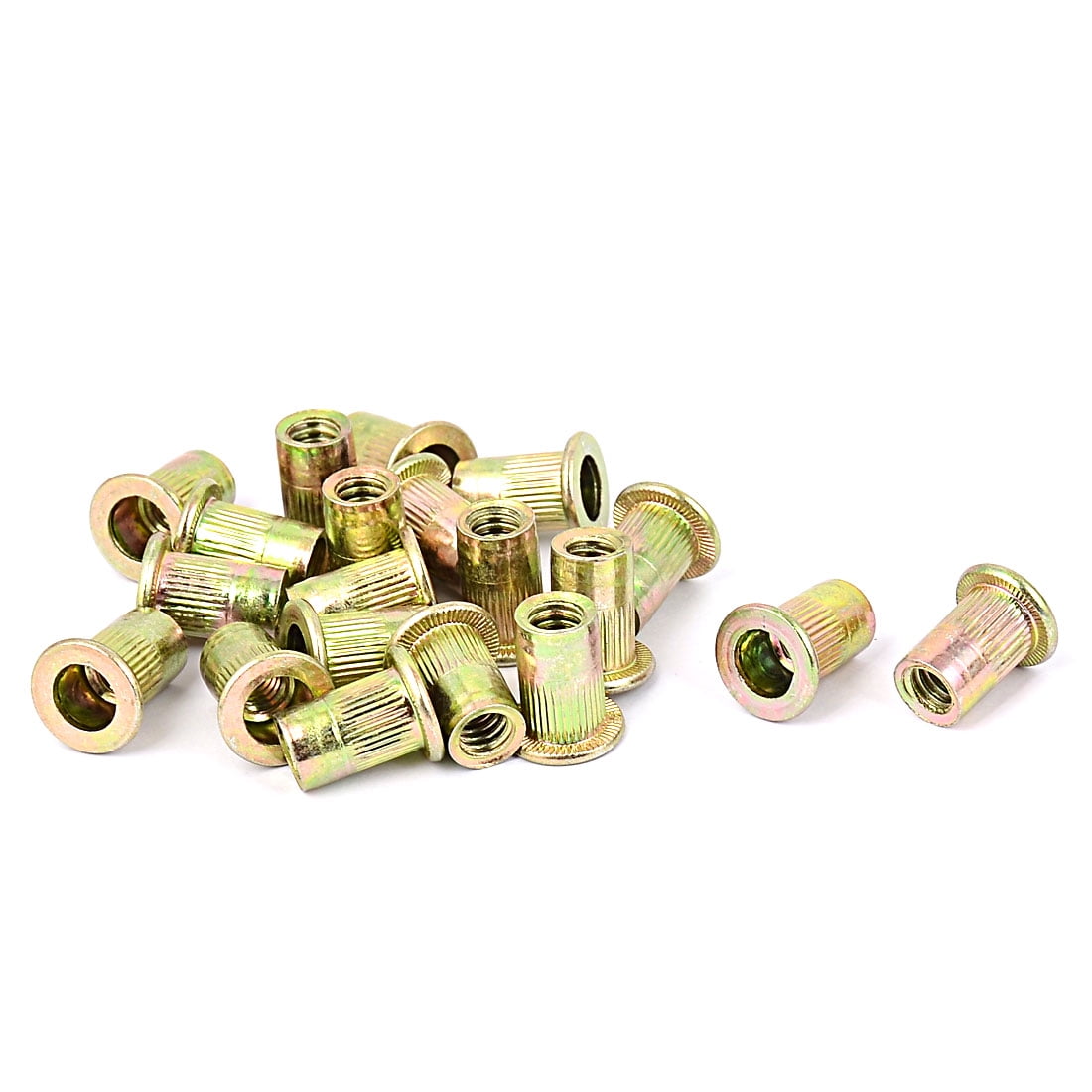 Uxcell 1/4" Threaded Dia. Metal Insert Rivet Blind Nuts Bronze Tone (20-pack)