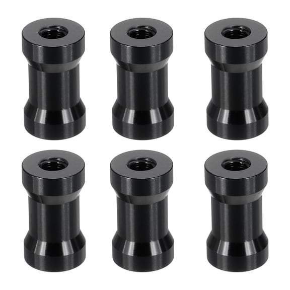 Uxcell 1/4" to 3/8" Female to Female Converter Threaded Screw Adapter Spigot Stud Camera Mount Tripod Screw Black 6 Pcs