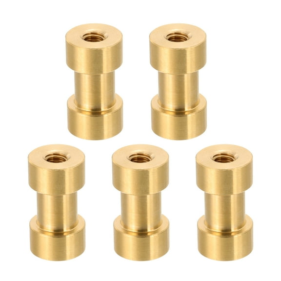 Uxcell 1/4" to 3/8" Female to Female Converter Threaded Screw Adapter Spigot Stud Camera Mount Tripod Screw Yellow 5 Pcs