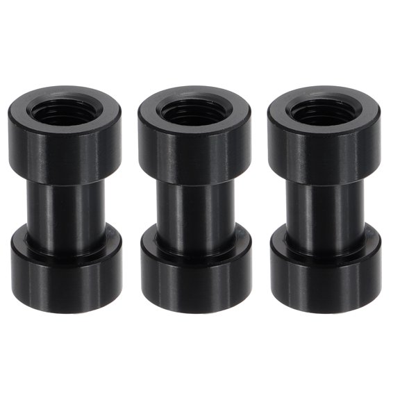 Uxcell 1/4" to 3/8" Female to Female Converter Threaded Screws Adapter Spigot Stud Camera Mount Tripod Screw Black 3 Pcs