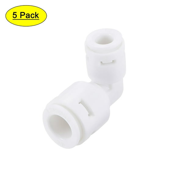 Uxcell 1/4" to 3/8" L Type Elbow Connect Fittings Quick Connector White 5 Pack