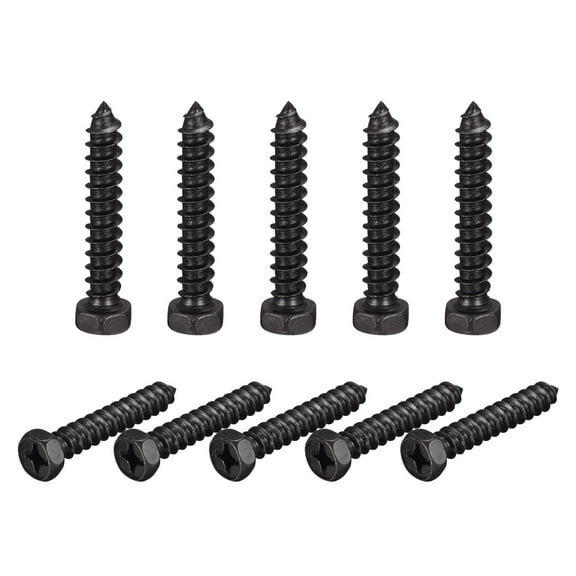 Uxcell 1/4" x 1-1/2" Carbon Steel Phillips Head Half Thread Self-Tapping Hex Lag Screws 25 Pack