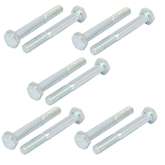 Uxcell 1/4" x 2" Grade 5 UNC Zinc Plated Hex Head Cap Screw Bolt (10-pack)
