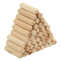 Uxcell 1/4"x1" Wood Dowel Pins,120 Pack Fluted Wooden Dowel Pin Straight Groove Rods for Furniture Art Crafts Projects